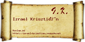 Izrael Krisztián névjegykártya