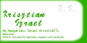 krisztian izrael business card